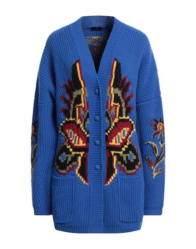 Shop Etro Woman Cardigan Blue Size 14 Virgin Wool, Polyamide