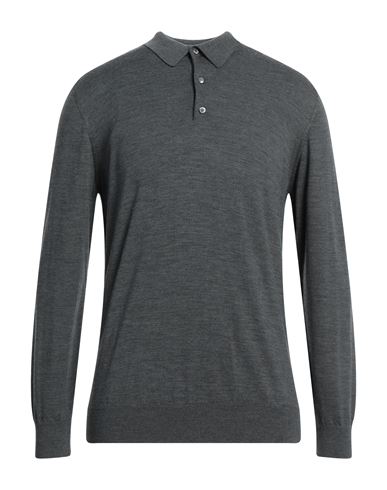 Alpha Studio Man Sweater Steel Grey Size 38 Merino Wool In Grey