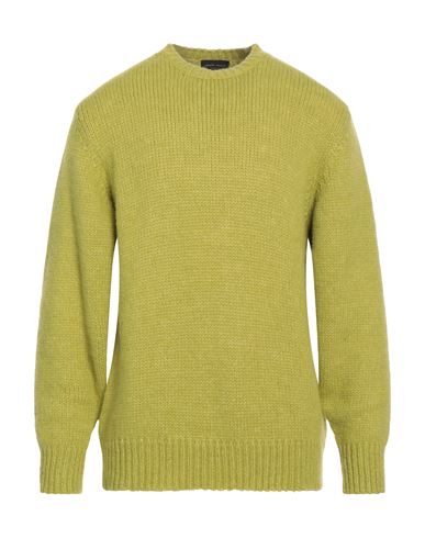 Roberto Collina Man Sweater Acid Green Size 44 Baby Alpaca Wool, Nylon, Wool