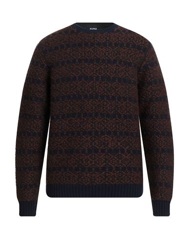 Alpha Studio Man Sweater Brown Size 44 Synthetic Fibers, Wool, Alpaca Wool, Cashmere