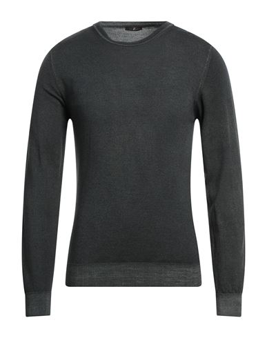 Officina 36 Man Sweater Steel Grey Size M Merino Wool In Gray