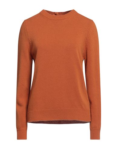 Solotre Woman Sweater Rust Size 3 Merino Wool In Red