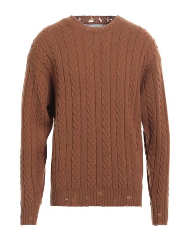 Amaranto Man Sweater Brown Size Xl Wool, Cashmere