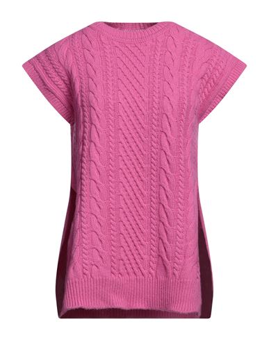Giulia N Woman Sweater Fuchsia Size M Polyamide, Wool, Viscose, Cashmere In Pink