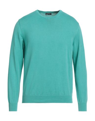 Rossopuro Man Sweater Turquoise Size 4 Cotton In Blue