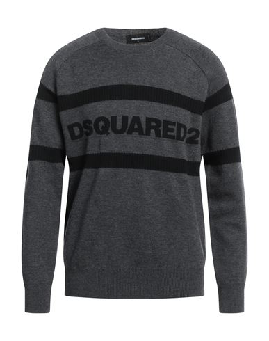 Dsquared2 Man Sweater Lead Size Xxl Wool In Grey
