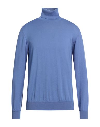 Mauro Grifoni Man Turtleneck Azure Size 38 Virgin Wool In Blue
