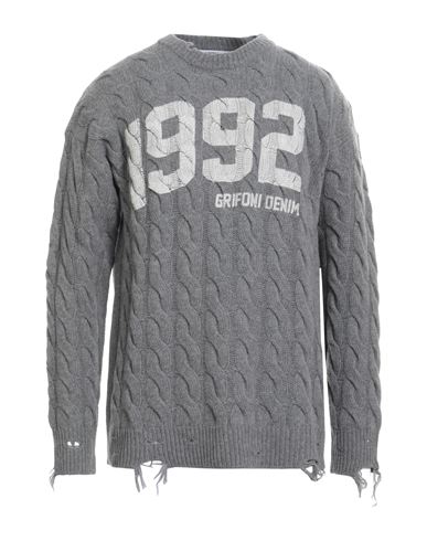 Mauro Grifoni Man Sweater Grey Size 44 Wool, Polyamide In Gray