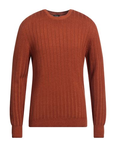 Arovescio Man Sweater Orange Size 44 Merino Wool