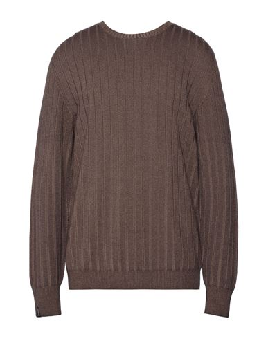 Arovescio Man Sweater Brown Size 46 Merino Wool