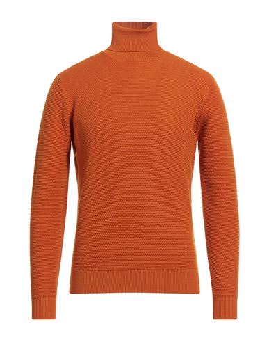 Filippo De Laurentiis Man Turtleneck Orange Size 42 Merino Wool
