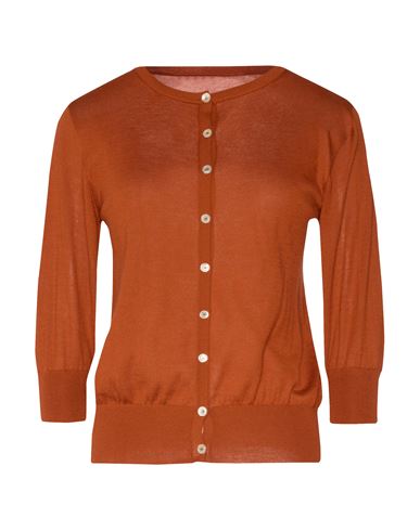 Agnona Woman Cardigan Rust Size L Cashmere In Red