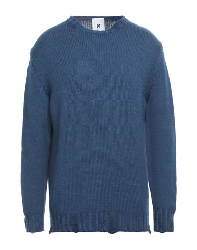 Shop Pt Torino Man Sweater Navy Blue Size 42 Virgin Wool