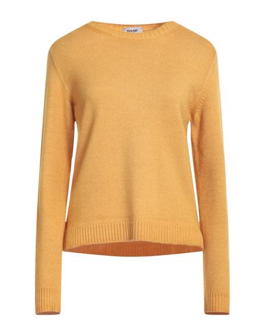 Base Milano Woman Sweater Ocher Size 8 Wool, Cashmere In Yellow
