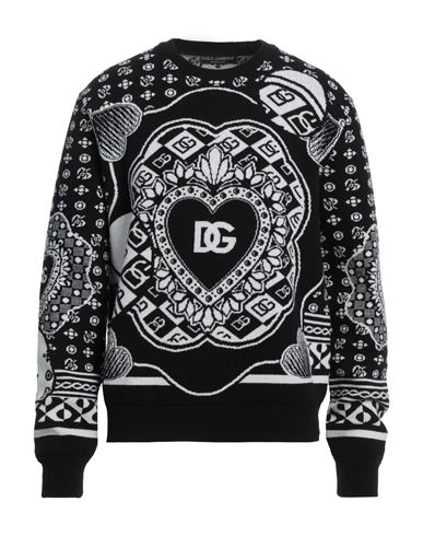 Dolce & Gabbana Man Sweater Black Size 40 Virgin Wool, Nylon, Polyurethane