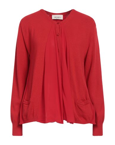 Meimeij Woman Cardigan Red Size 2 Viscose, Polyamide, Virgin Wool, Cashmere, Polyester