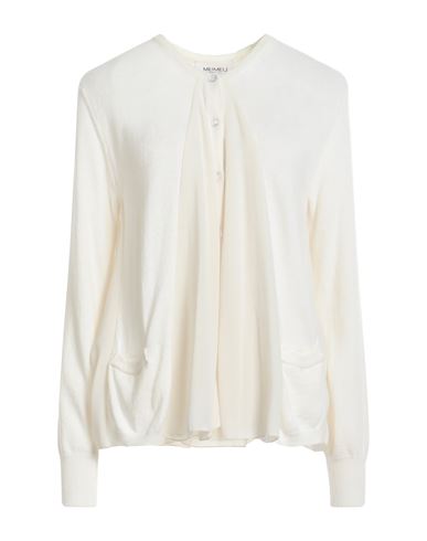 Meimeij Woman Cardigan White Size 2 Viscose, Polyamide, Virgin Wool, Cashmere, Polyester