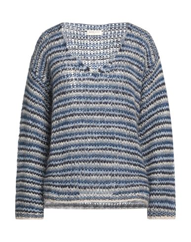Maison Hotel Woman Sweater Blue Size L Acrylic, Mohair Wool, Polyamide