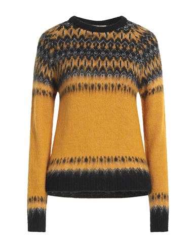 Maison Hotel Woman Sweater Ocher Size M Acrylic, Polyamide, Viscose, Wool In Yellow