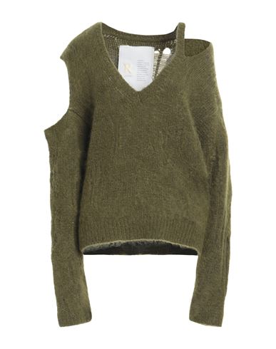 Ramael Woman Sweater Military Green Size M Mohair Wool, Polyamide, Wool, Elastane
