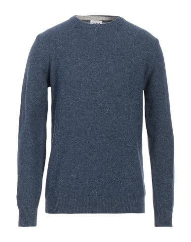 Berna Man Sweater Slate Blue Size L Wool, Silk, Polyamide