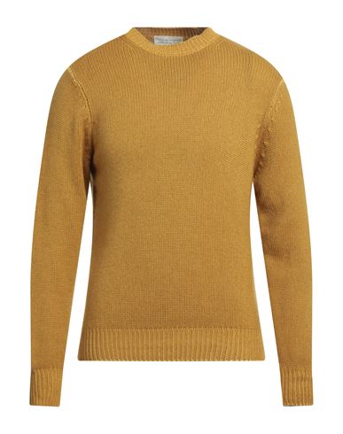 Filippo De Laurentiis Man Sweater Ocher Size 40 Merino Wool, Silk, Cashmere In Yellow