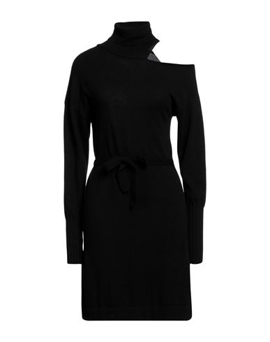 Suoli Woman Mini Dress Black Size 6 Wool, Viscose, Polyamide, Cashmere