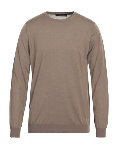 Jeordie's Man Sweater Light Brown Size L Merino Wool In Beige