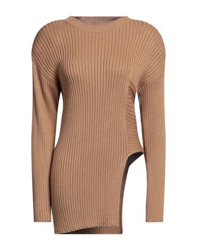Shop Akep Woman Sweater Camel Size 6 Wool, Acrylic In Beige