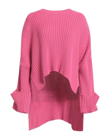 Akep Woman Sweater Fuchsia Size 2 Wool, Acrylic In Pink