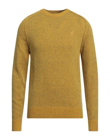 Berna Man Sweater Mustard Size Xl Wool, Acrylic, Nylon, Silk In Yellow