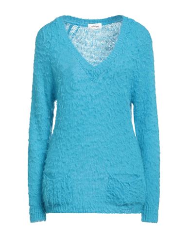 Ottod'ame Woman Sweater Azure Size 4 Acrylic, Mohair Wool, Polyamide In Blue