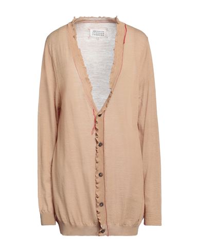 Maison Margiela Woman Cardigan Sand Size S Wool, Silk, Cotton In Beige