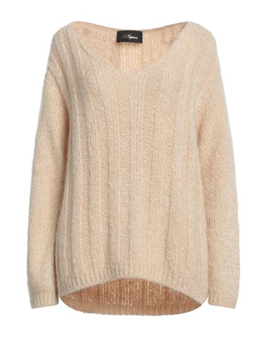 Les Copains Woman Sweater Beige Size 4 Mohair Wool, Cashmere, Silk, Polyamide