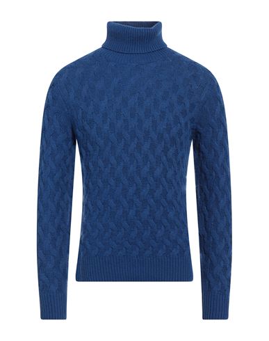 Brooksfield Man Turtleneck Blue Size 40 Polyamide, Viscose, Wool, Cashmere