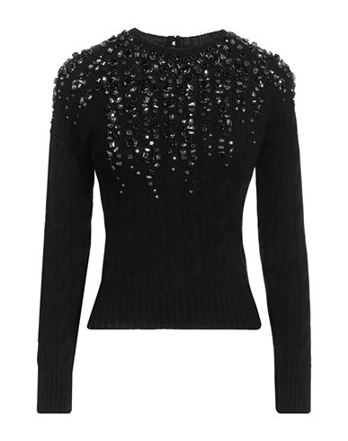 Ermanno Scervino Woman Sweater Black Size 8 Cashmere, Polyamide, Mohair Wool, Wool
