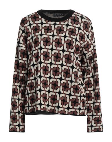 Icona By Kaos Woman Sweater Black Size M Viscose, Polyester, Polyamide