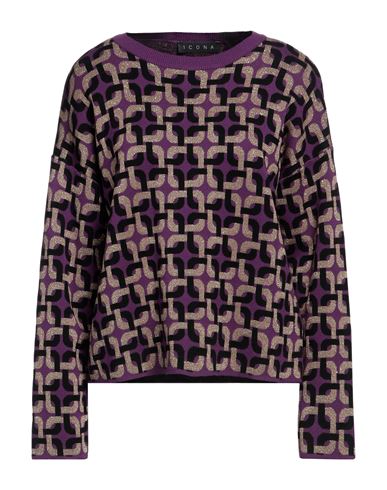Icona By Kaos Woman Sweater Purple Size M Viscose, Polyester, Polyamide