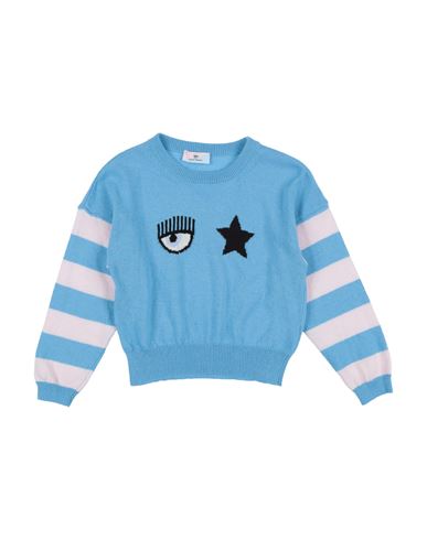 Chiara Ferragni Babies'  Toddler Girl Sweater Azure Size 6 Wool, Viscose, Polyamide, Cashmere In Blue