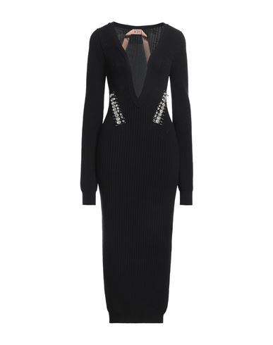 N°21 Woman Midi Dress Black Size 4 Polyamide, Viscose, Wool