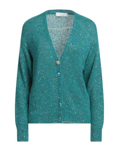 Kaos Woman Cardigan Deep Jade Size S Metallic Polyester, Polyamide, Mohair Wool, Alpaca Wool In Green