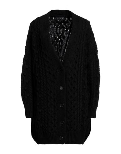 Icona By Kaos Woman Cardigan Black Size S Acrylic, Viscose, Wool, Alpaca Wool