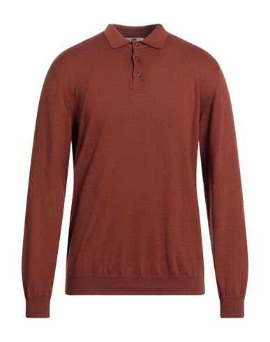 Bellwood Man Sweater Rust Size 40 Cotton, Cashmere In Red