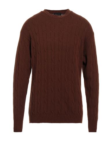 Roberto Collina Man Sweater Cocoa Size 42 Merino Wool, Cashmere In Brown