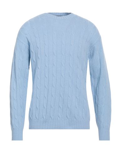 Roberto Collina Man Sweater Sky Blue Size 40 Merino Wool, Cashmere