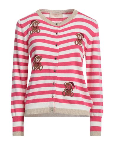 Shop Kaos Jeans Woman Cardigan Fuchsia Size M Viscose, Polyamide, Wool, Cashmere, Polyester In Pink