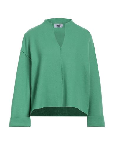 Niū Woman Sweater Green Size L Virgin Wool, Polyamide