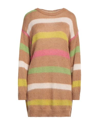 Souvenir Woman Sweater Camel Size Onesize Acrylic, Mohair Wool, Polyamide In Beige