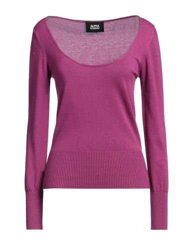 Alpha Studio Woman Sweater Mauve Size 6 Viscose, Polyester, Polyamide In Purple