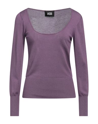 Alpha Studio Woman Sweater Purple Size 2 Viscose, Polyester, Polyamide